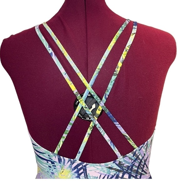 Set of 2: Tropical Palm Print One-Piece Swimsuit & Sea Turtle Chiffon Wrap - Picture 9 of 14